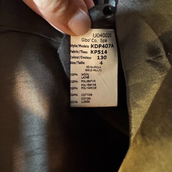 Michael Kors Womens Sheath tweed Dress Tan Metallic Pockets Short Sleeve - Sz 4 - Picture 5 of 9